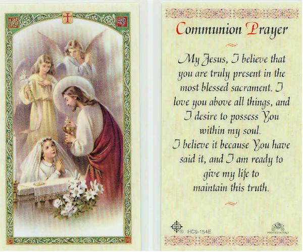 Remembrance of My First Holy Communion Prayer HC154 Girls Catholic 