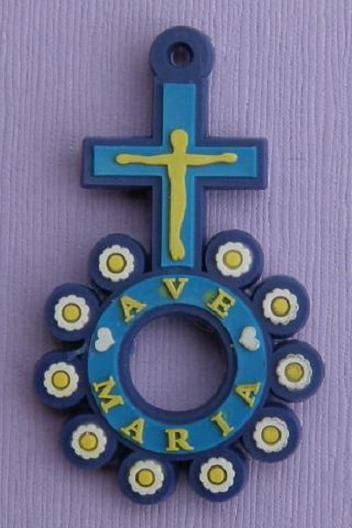 AVE MARIA One Decade Rubber Rosary Ring  