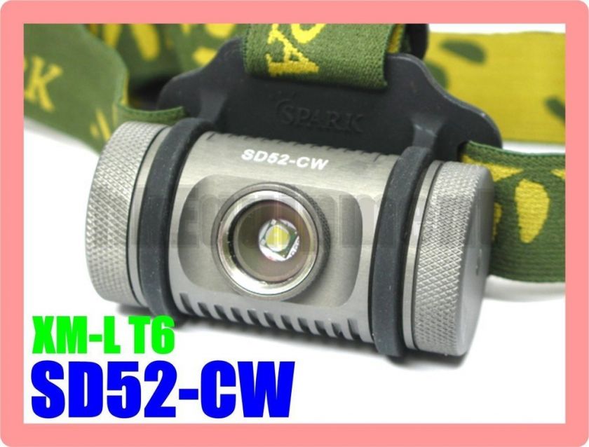 Spark SD52 CW Cree XML T6 Flashlight Headlight  