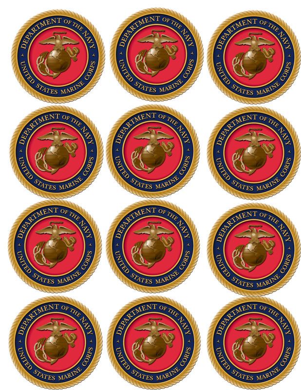 US MARINE CORPS Edible Custom Cupcake Image Party Favor  