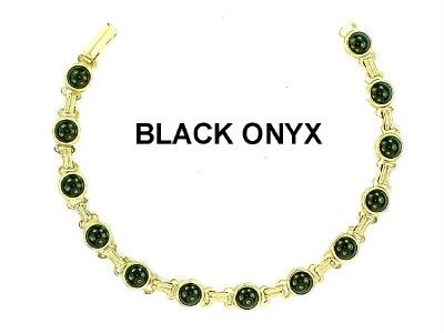 ONYX Turquoise R QUARTZ Tiger eye LAPIS 14k GF BRACLET  