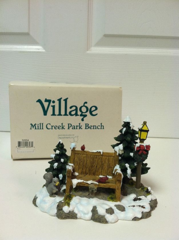 DEPARTMENT DEPT 56 VILLAGE MILL CREEK PARK BENCH RETIRED  