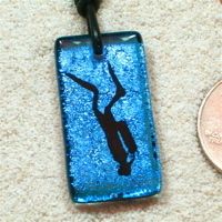 Scuba Diving Jewelry Dive Gear Glass Pendant Charms  