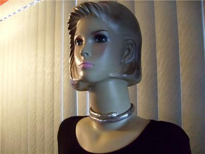 Vintage Whiting & Davis Snake BraceletChoker SilverMesh  