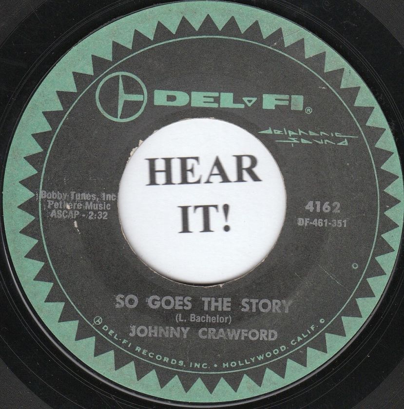 Johnny Crawford TEEN 45 (Del Fi #4162) So Goes The Story/Daydreams 