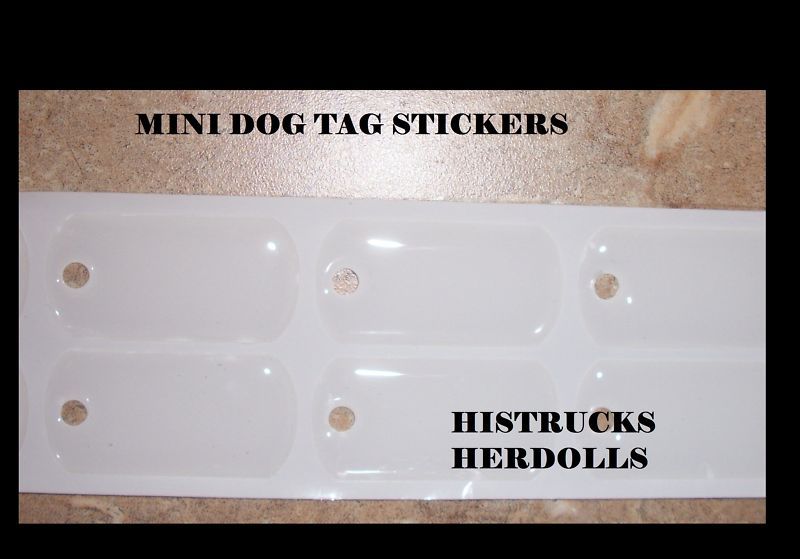 50 pc MINI MILITARY DOG TAGS EPOXY STICKERS  