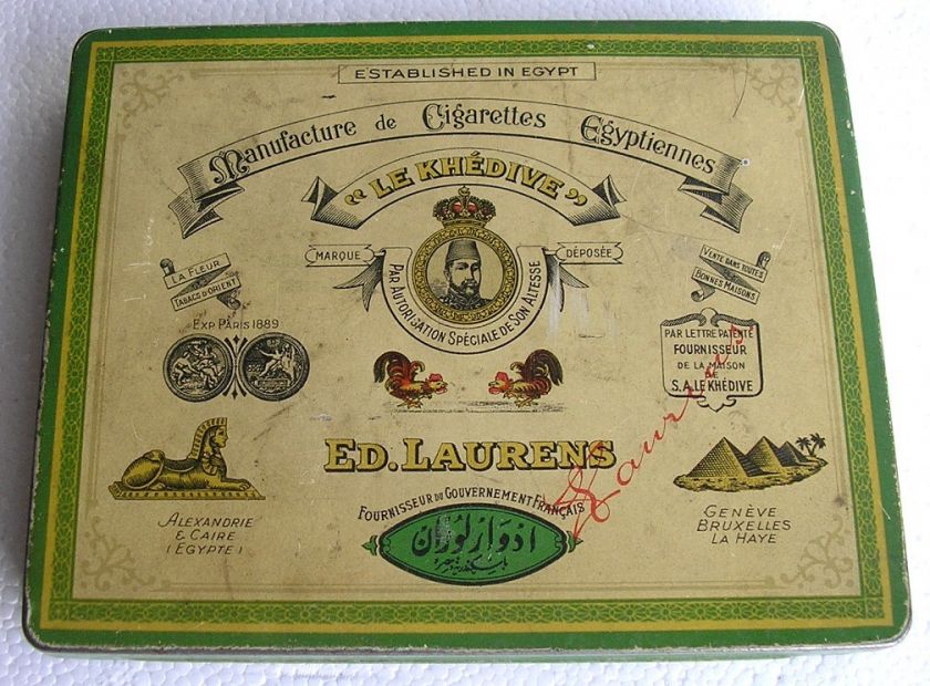 OLD TOLE CIGARETTE TIN ED. LAURENS LE KHEDIVE  