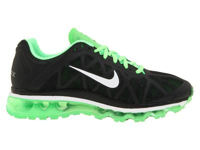 Nike Air Max + 2011 Womens BLACK/SUMMIT/WHITE NEO  Lime SHOE SIZE 7.5 