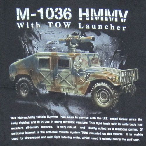 HMMV M1036 Military Car Humvee T Shirt V2 size M  