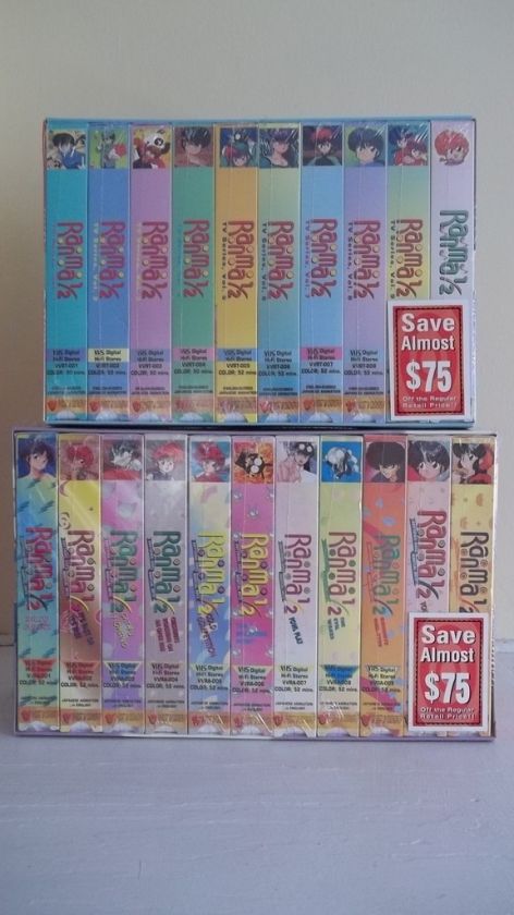 RANMA 1/2 ANYTHING GOES +DIGITAL DOJO BOXSET 21 VHS LOT 782009023630 