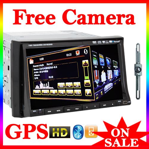OEM 2 Din 7In Dash HD Car Stereo DVD  Radio Player Ipod BT GPS NAVI 
