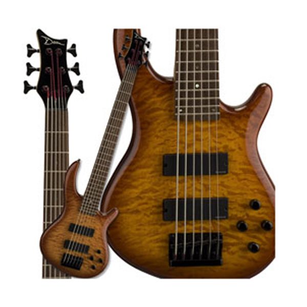 Dean Guitars Edge Quilt 6 string Bass Guitar Trans Amberburst  