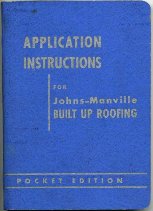 Johns Manville Built up Roofing Handbook Asbestos 1953  