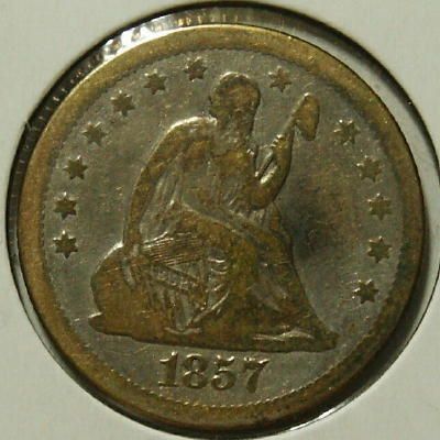 1857 O Seated Liberty Quarter near Fine  