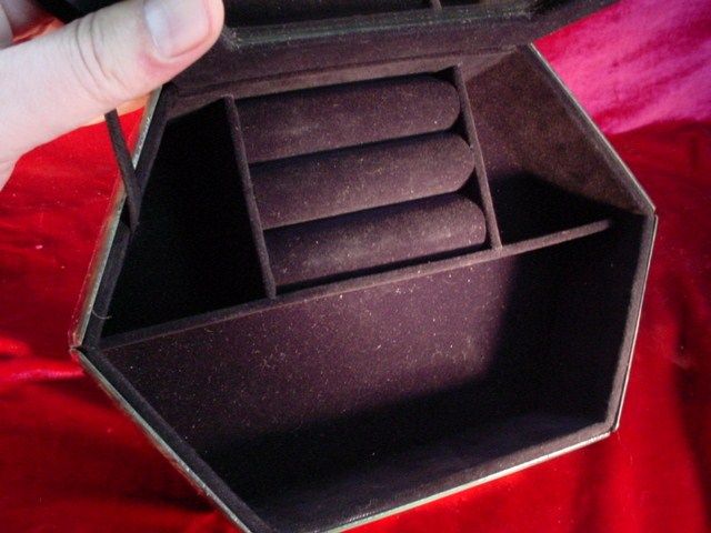 Scrolled Etched Mirrored Vanity Trinket Jewelry RING BOX  