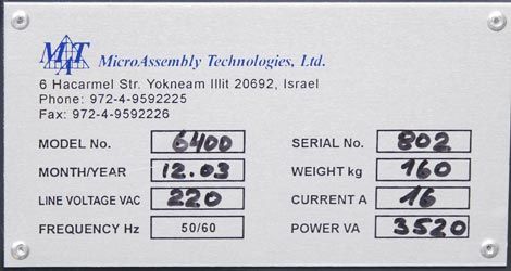 MicroAssembly MAT 6400 Automatic Die Attach System  