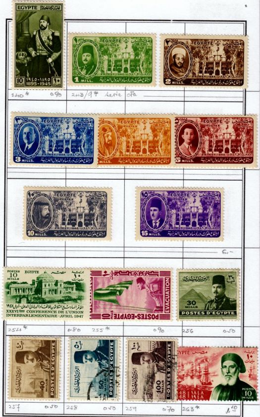 EGYPT Collection  789 Different Stamps on Pages 1872 to 1990