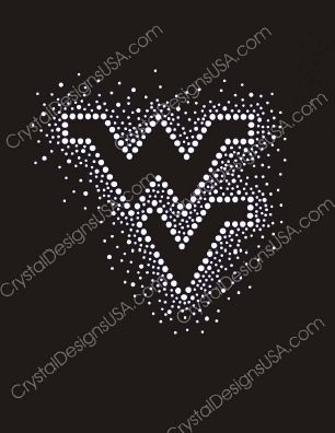 WV WEST VIRGINIA SPLASH Rhinestone Iron On CDUS 307  