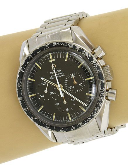 RARE OMEGA SPEEDMASTER MOON STAINLESS STEEL WRIST WATCH  