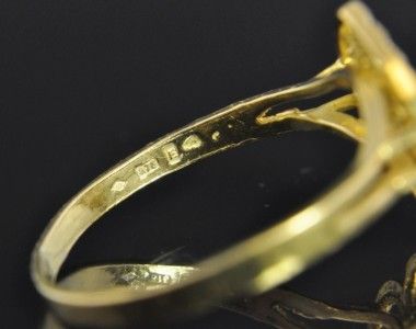 Antique Estate Vintage Yellow 21K Solid Gold Filigree Heart Heart Ring 