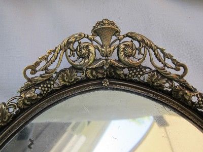 VINTAGE Chic Shabby ROSES Dresser Mirror Vanity TRAY  