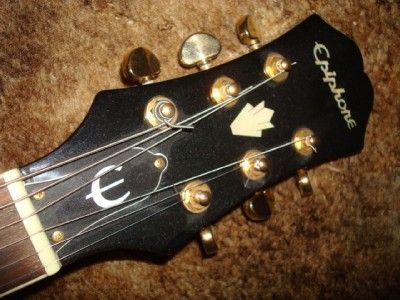 Vintage Epiphone Acoustic Electric PR 5E cutaway Gloss Black  Exc 