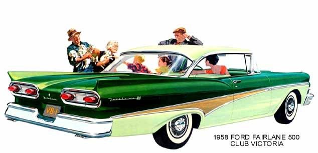 1958 FORD FAIRLANE 500 ~ CLUB VICTORIA (GREEN/GREEN)  