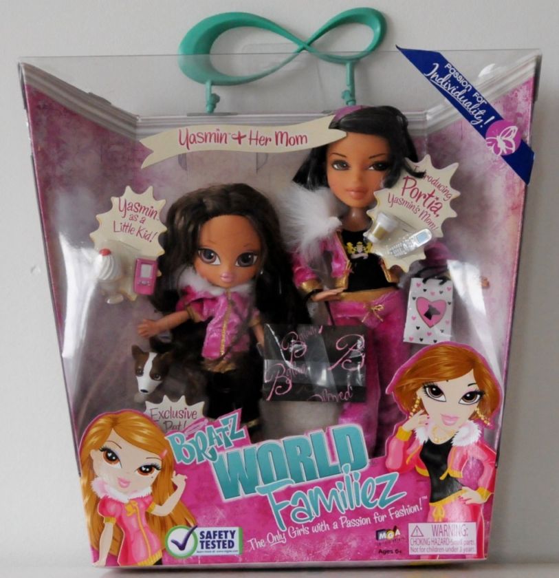 Bratz World Familiez Yasmin & Her Mom Portia & Dog NIP  