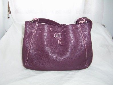 COLE HAAN VILLAGE HANDBAG SHOULDERBAG PURSE Plum/Pink LEATHER  