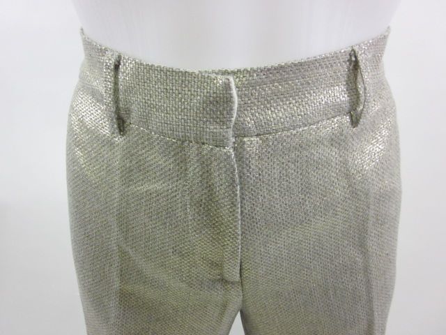 TORY BURCH Metallic Gold Woven Dress Pants Slacks Sz 6  