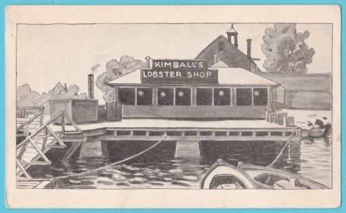 Postcard Cohasset Mass MA Kimballs Lobster Shop  