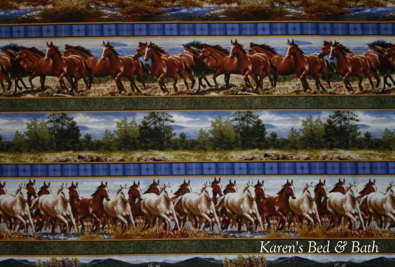 Horse Pony Equine Row Country Horses 42x14 Valance NEW  