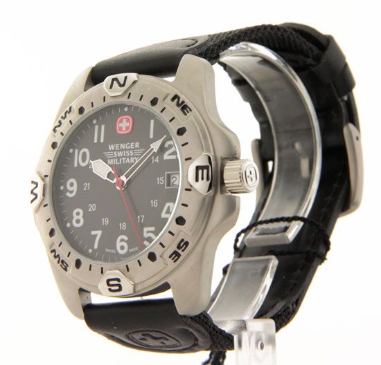   79158 Watch Mens Nylon Date Compass Bezel New Sport 24 Hr Time  