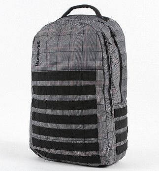 Hurley Oxford Plaid Backpack Laptop Bag Plaid School NEW  