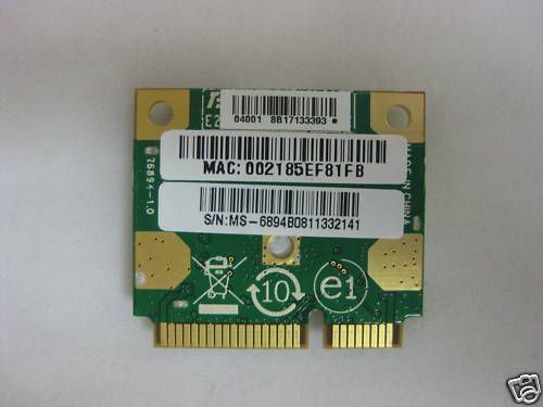 MSI Wind U100 U120 wireless module RTK RTL8187SE 802.11  