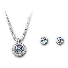 SWAROVSKI FLIRT AQUA SET EARRINGS AND PENDANT #1070056  