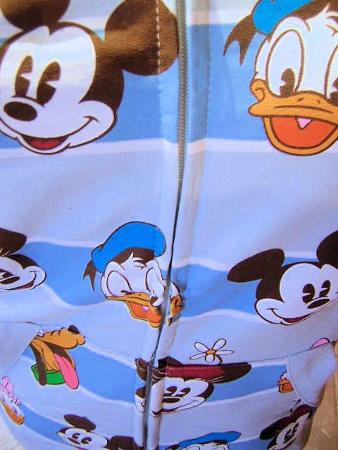 DISNEY COUTURE~ BLUE STRIPED CHARACTERS MICKEY HOODIE  