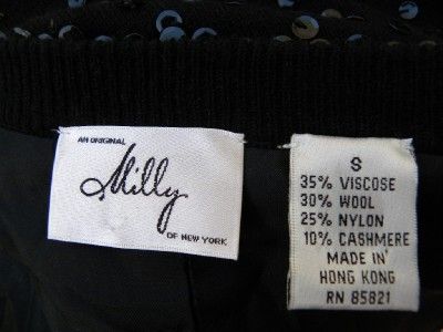 100% authentic MILLY cashmere blend black cardigan, totally covered in 