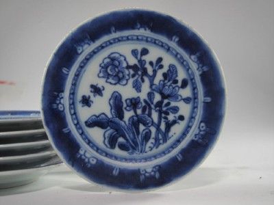 LOT OF 6ANTIQUE CHINESE BLUE AND WHITE PORCELAIN DISHES ,19TH C