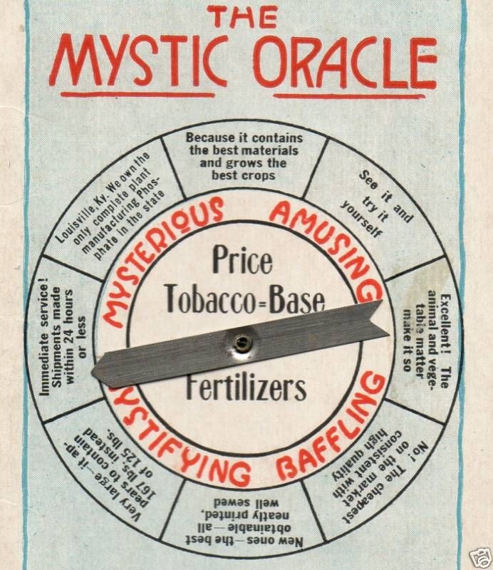 Mystic Oracle TOBACCO Fertilizer KY Farm Magic CARD  