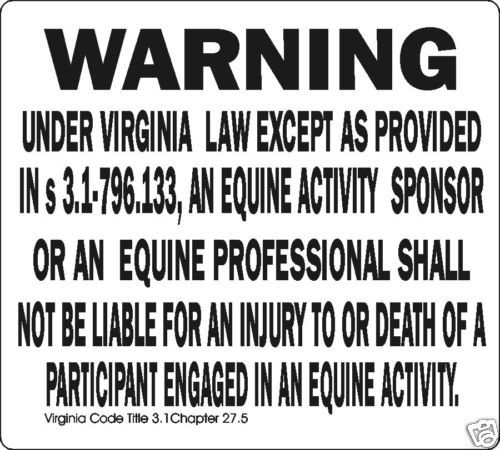 Virginia Equine Signs Many More Signs Available  