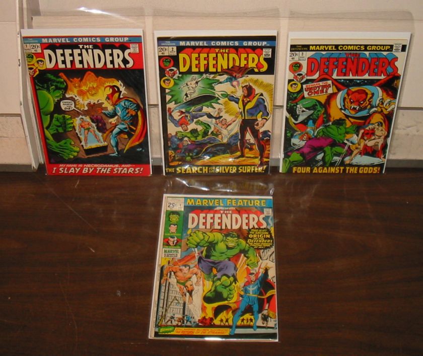 1970s MARVEL THE DEFENDERS 4 COMIC LOT OVERALL FINE  
