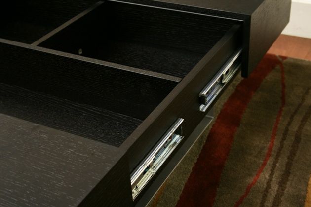 Noemi Black Modern Coffee Table Storage Area Opens Up  