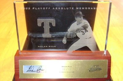 NOLAN RYAN / 2003 ABSOLUTE PLAQUE 06/15 / AUTOGRAPH  