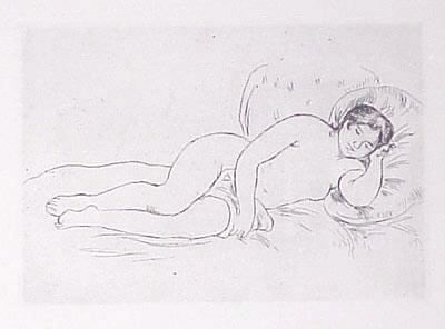 Original Restrike Renoir Etching 1904 Femme Nue Couchee  