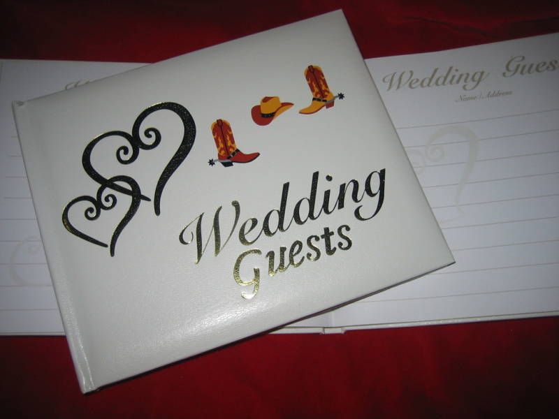 WESTERN THEME HEART WEDDING Cowboy Hat Guest Book  