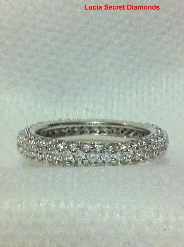 20 CARAT TW 3 ROW DOMED ETERNITY RING W 120 BRILLIANT ROUND CUT 