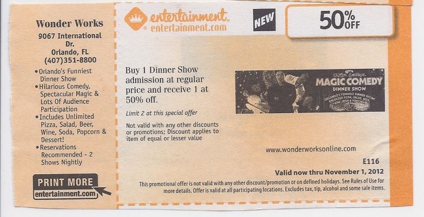 Outta Control Dinner Show Orlando, FL COUPON  