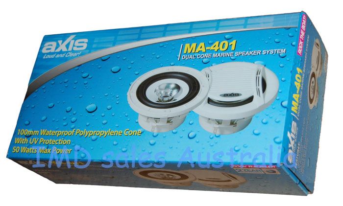 AXIS Marine Speakers 50W Flush Mount 4 Inch Outdoor NEW  