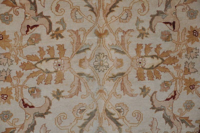 9x12 WOOL RUG AGRA VEGETABLE PERSIAN BEIGE GOLD IVORY  